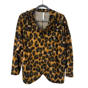 NY Collection Women’s Leopard Print Blouse Size PXL